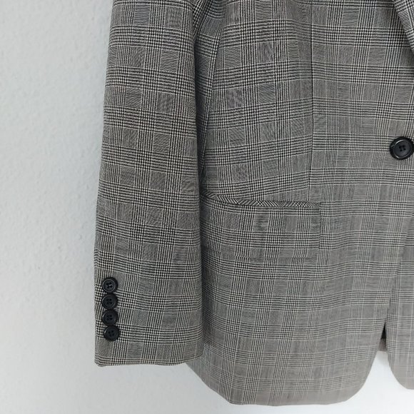Pendleton Womens 100% Wool Black & White Houndstooth Print Single Button Blazer - Picture 5 of 11